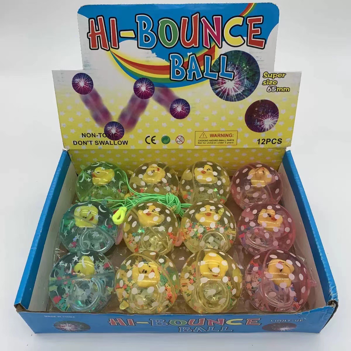 Luminous Crystal Ball 6.5 with Rope Elastic Flash Ribbon Crystal Ball Stall Supply Children's Luminous Toys Wholesale