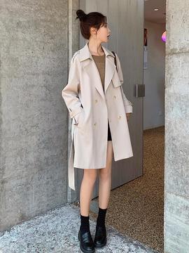 潮牌英伦风流行风衣外套女中长款春秋休闲时尚小个子百搭大衣