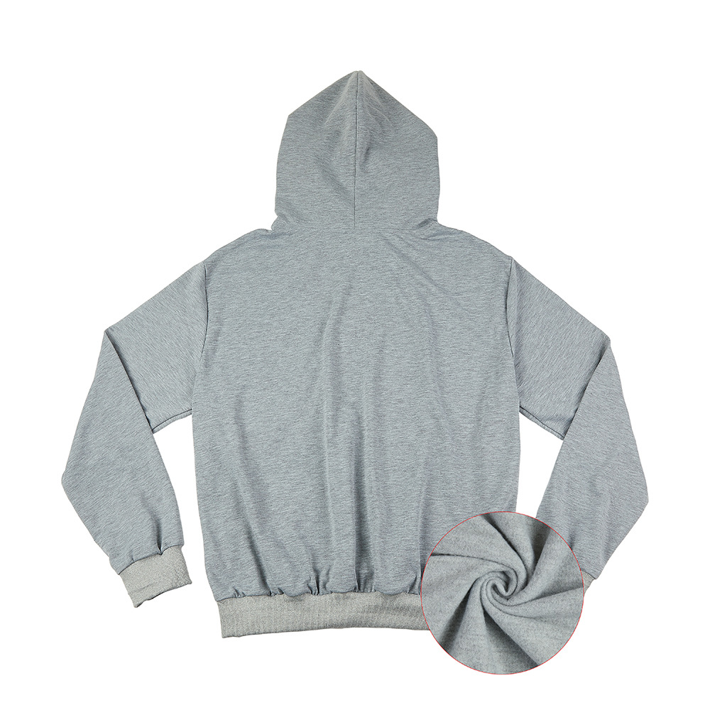 Sublimation Gray Sweater Hooded Loose Trendy Long-Sleeved Top Men's 240G Fleece Clothes Sports All-Match