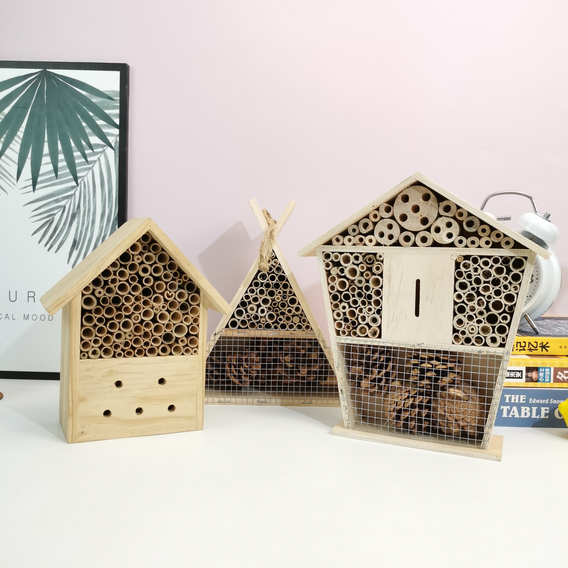 木质蜂巢昆虫窝定 制木质昆虫房子昆虫巢户外悬挂木制蜜蜂窝