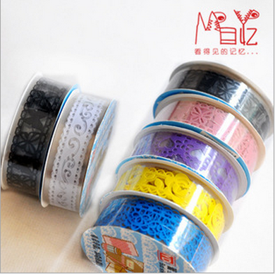 多功能镂空蕾丝透明胶带 彩色透明贴纸 文具胶带 diy相册装饰胶带