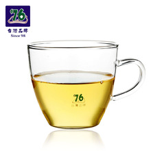 22N【2只】台湾76玻璃小茶杯 耐热带把透明品茗杯功夫茶具喝茶小