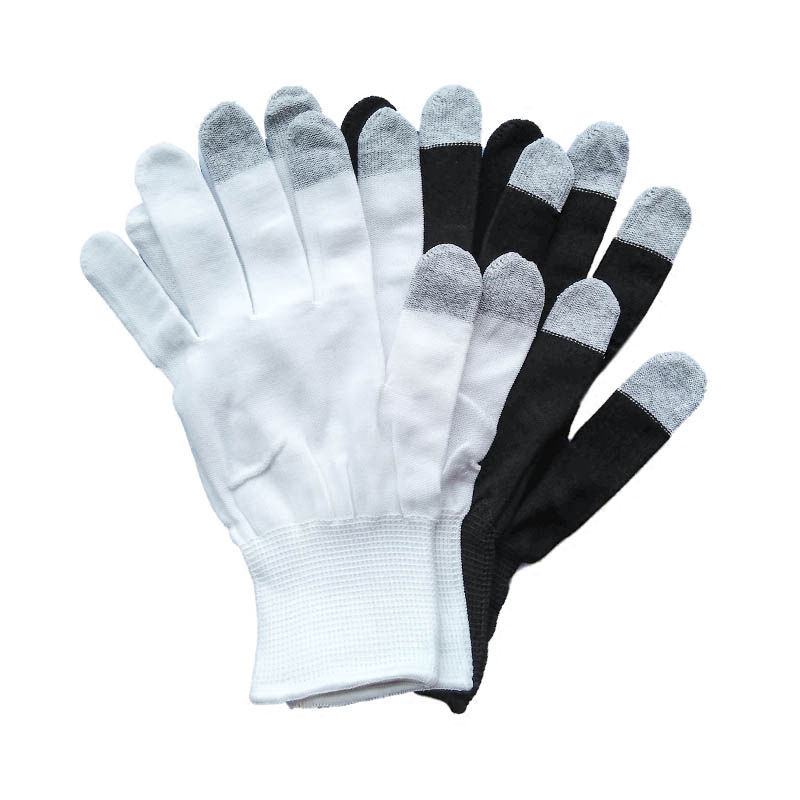 d4q810双尼龙线针织白手套透气黑白灰色男女电脑音游打mai灵活薄
