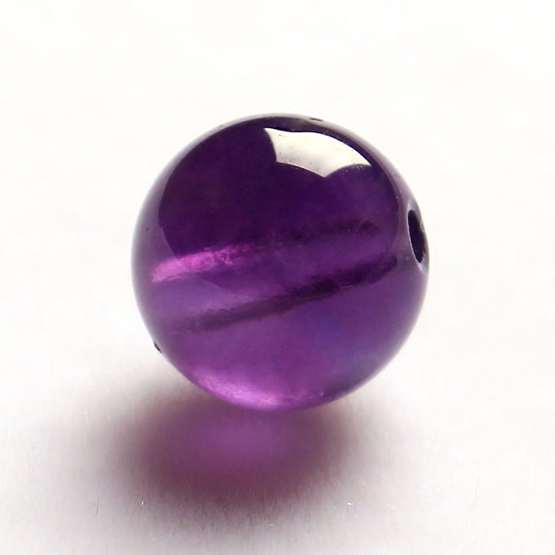 收藏级天然乌拉圭紫水晶散珠圆珠水晶手链隔珠材料diy饰品配件