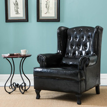 4H美式欧式老虎椅单人沙发客厅整装皮沙发简约沙发咖啡厅酒吧轻奢