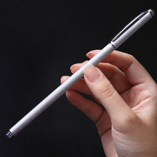 褶皱防滑笔杆金属笔0.5mm黑色中性笔水笔高颜值细杆重手到达贸易
