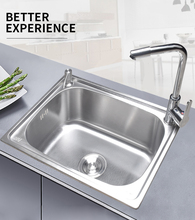 W6OI 304不锈钢水槽单槽 加厚加深大单槽洗菜盆洗碗池 批