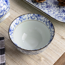 5Z4C米饭碗陶瓷家用中式釉下青花瓷饭碗粥碗大肚碗高脚碗个人