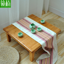 9U楠竹炕桌实木方桌正方形床上学习桌饭桌榻榻米桌子小茶几飘窗矮