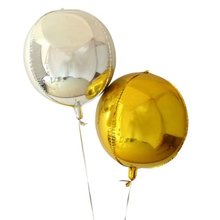 10寸18寸22寸圆形铝膜气球 4D金色气球 银色气球 婚庆装饰铝箔圆
