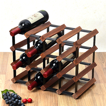 红酒架摆件轻奢酒瓶架现代简约家用展示架子葡萄酒实木格子架