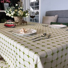 C25Z新款日式小格子加厚棉麻桌布布艺 餐桌布长方形茶几桌布盖布