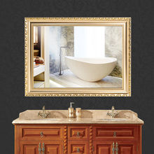 K8欧式粘贴镜浴室镜子洗手间化妆镜梳妆台厕所卫生间镜子框贴墙壁