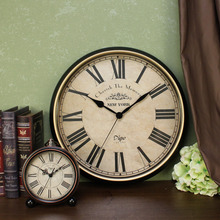 美式复古挂钟客厅轻奢大气艺术时钟创意家用时尚钟表挂墙罗马唐延