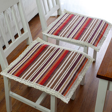 T1FI夏季薄款餐椅坐垫棉线编织椅子垫子办公室电脑座椅垫棉麻布艺