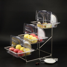 VD0A三层果盘带架子欧式透明水果盘架蛋糕盘点心自助餐盘下午茶糕