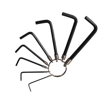 钢盾s050018 内六角扳手套装钥匙链内六角螺丝刀t型梅花六棱扳手