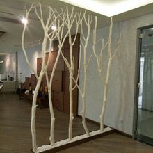天然带杈白树枝隔断装饰摆件欧式造景橱窗道具实木造型树干枯树枝