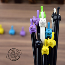 可爱猫咪中性笔0.5黑色创意全针管按动学生办公ins简约韩到达贸易