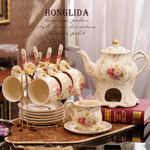 .花茶茶具套装家用欧式陶瓷蜡烛加热泡煮水果茶茶壶下午茶茶杯礼