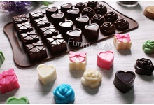 JUD5礼盒爱心花形硅胶模具 烘焙DIY桃心玫瑰造型巧克力模具糖果模