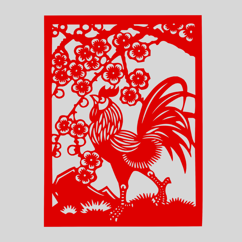 ZB6M中国传统手工窗花剪纸纸质镂空儿童幼儿园装饰贴纸画生肖动物