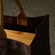 3MQR[布把咖麻拎袋]厚实耐用 文艺紫砂锦盒麻布包 购物袋收纳袋