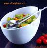 定制 純白家用創意沙拉碗 陶瓷正方形湯碗 西餐純白色白瓷湯盆