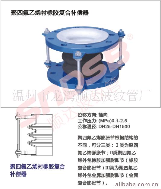 厂家生产衬氟补偿器、衬氟波纹管。价格便宜、质量可靠。