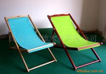 木制沙滩椅实木户外折叠椅躺椅休闲木架帆布椅午休海滩便携铝管