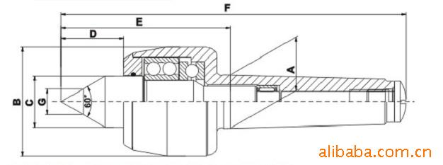 台州大久厂家批发回转顶尖dj-h0600