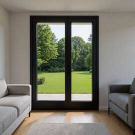 工厂直销铝合金门窗欧标50系列平开门家装隔音隔热卧室房间门定制