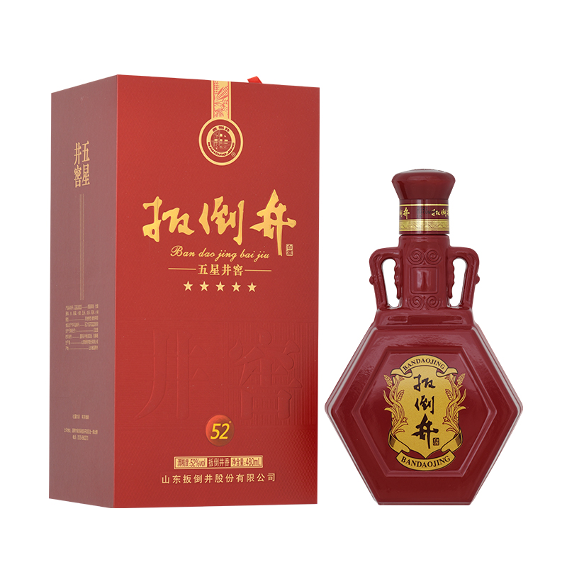 白酒52度扳倒井五星井窖480ml扳倒井香粮食酒礼盒装佳