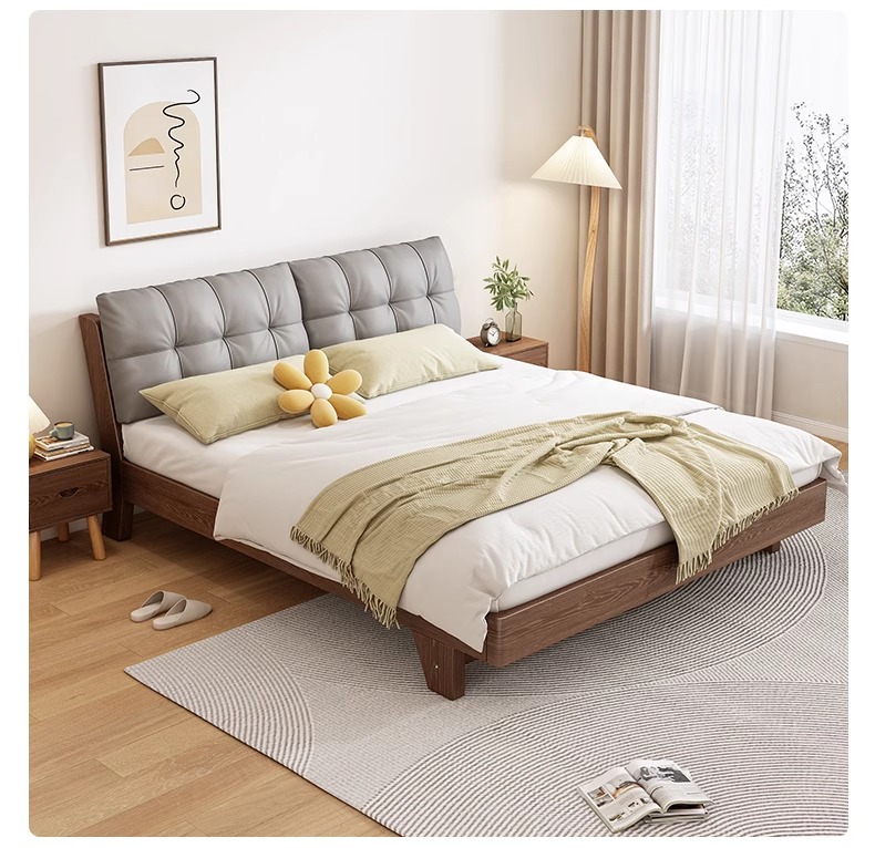 实木床简约现代双人1.5米家用主卧北欧1.