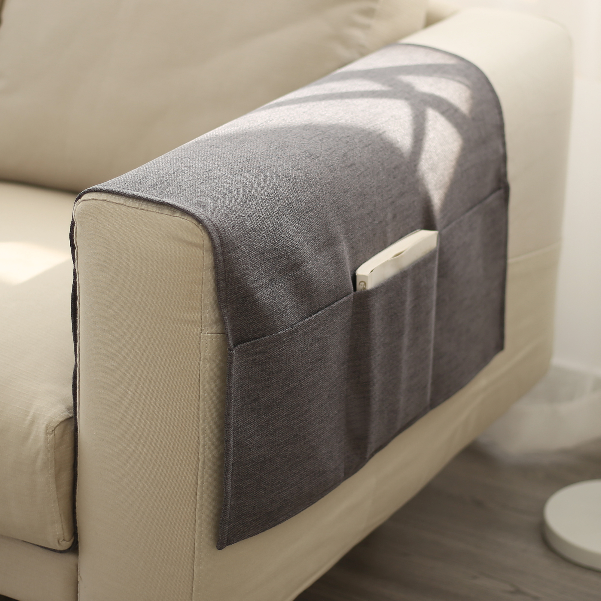 沙发把手扶手巾透气仿麻沙发侧边收纳袋网红保护垫防滑盖布夏季款