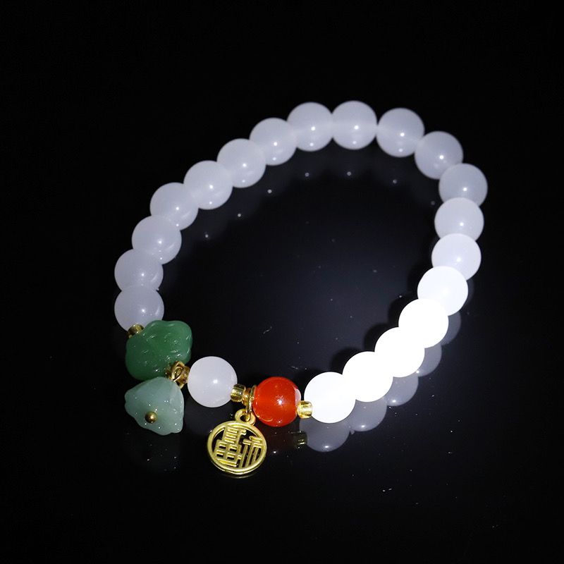 Xinjiang Imitation Jue Suet Agate Jade Fairy Bracelet for Girlfriends Student All-Match Lucky Little Lotus