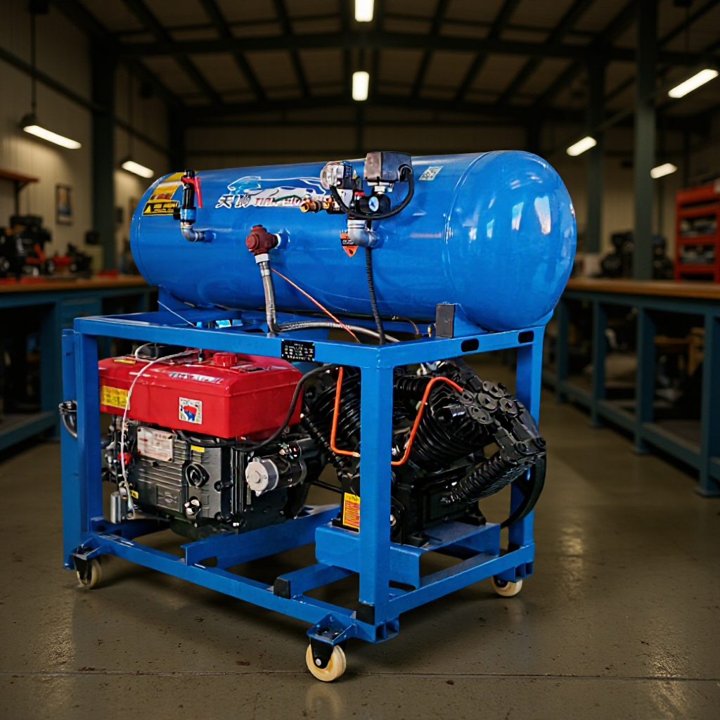 柴油空压机自控式流动补胎气泵移动矿山机双罐铸钢耐用