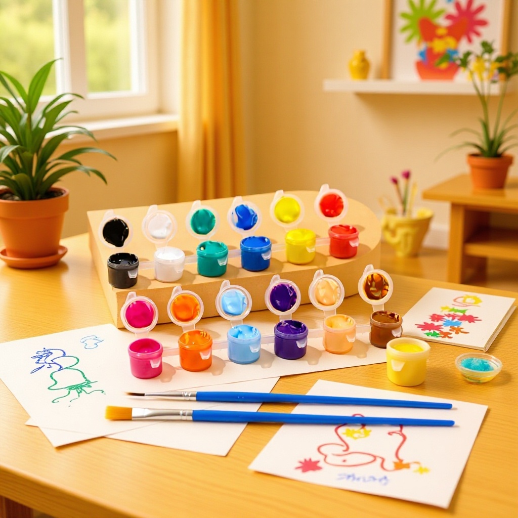 儿童丙烯颜料DIY涂鸦彩绘颜料陶瓷石膏风筝绘画填色搪胶丙烯颜料