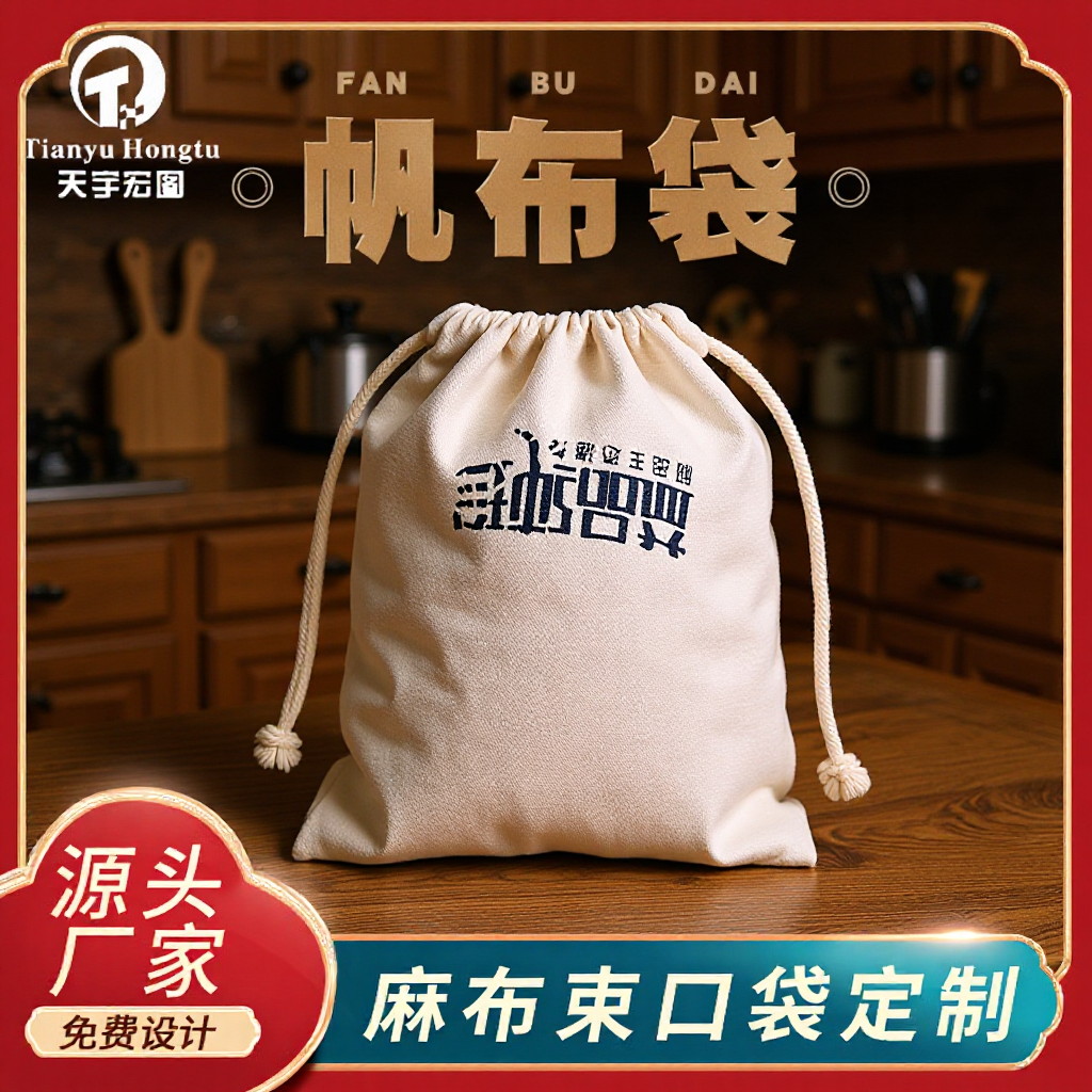 厂家批发帆布束口袋珠宝首饰礼品袋抽绳束口棉麻袋棉布袋可印logo