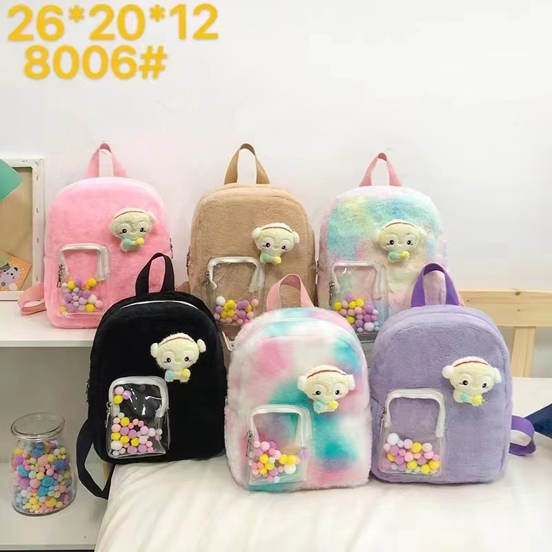 Ladies Bag Women Children Plush Backpack Factory Direct Supply