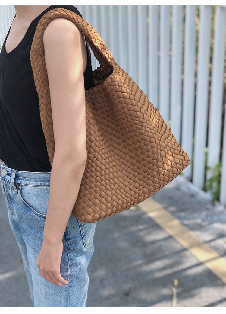 bv编织包包女单肩包大容量菜篮子包购物袋通勤包包女百搭子母包