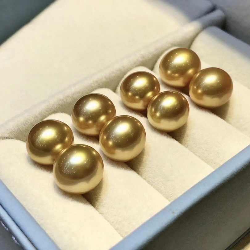 上新超强珠光菲律宾海水金珍珠特浓金10-11mm裸珠无暇颗颗高品质