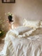 Girlish|French ruffle embroidered pure cotton four-piece set sheets and quilt covers girls' bedding tribute satin