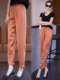 Ice silk small cropped pants for women 2025 summer thin high waist loose slim casual drooping harem pants