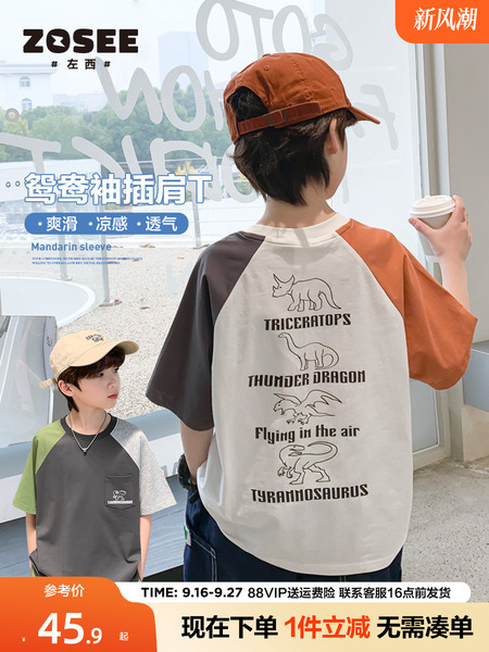 左西童装男童短袖t恤儿童夏装2026新款夏季纯棉半袖男孩大童上衣