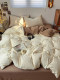 Bed quilt cover four-piece set pure cotton sheets and bed fittings wash cotton all cotton autumn and winter college dormitory bedding three-piece set
