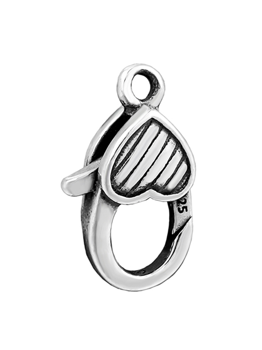 THAI SILVER VINTAGE LOBSTER SPRING BUCKLE HEAD HANDMADE JEWELRY JOINT DIY ACCESSORIES DOUBLE-SIDED LOVE SMALL CLASP