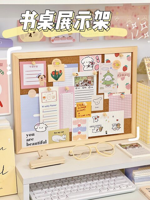 Storage rack Retro simple wooden photo frame Jewelry finishing rack Earring necklace Glasses Postcard Small card display rack