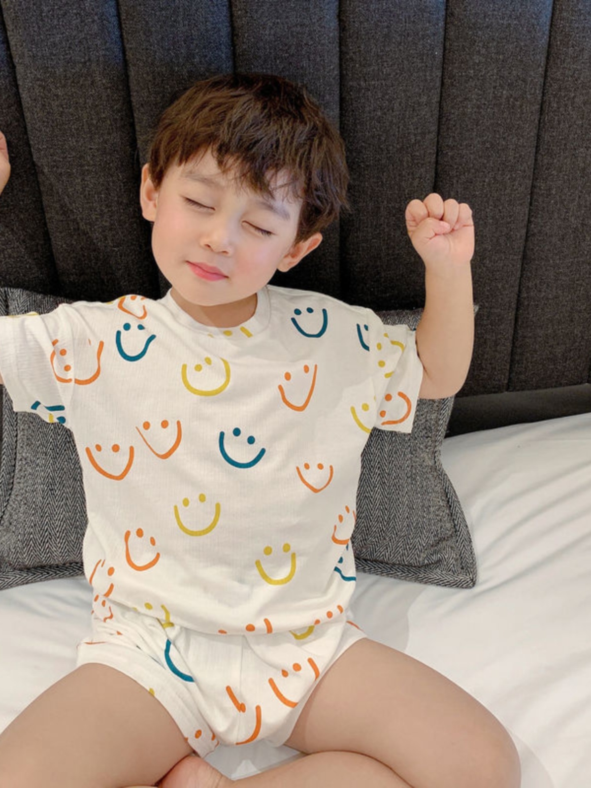 BOYS SUMMER LIGHT LOUNGEWEAR SET BABY BOYS SUMMER CLOTHES SHORT SLEEVE SHORTS PAJAMAS CHILDRENS AIR CONDITIONING CLOTHES CHILDRENS CLOTHES