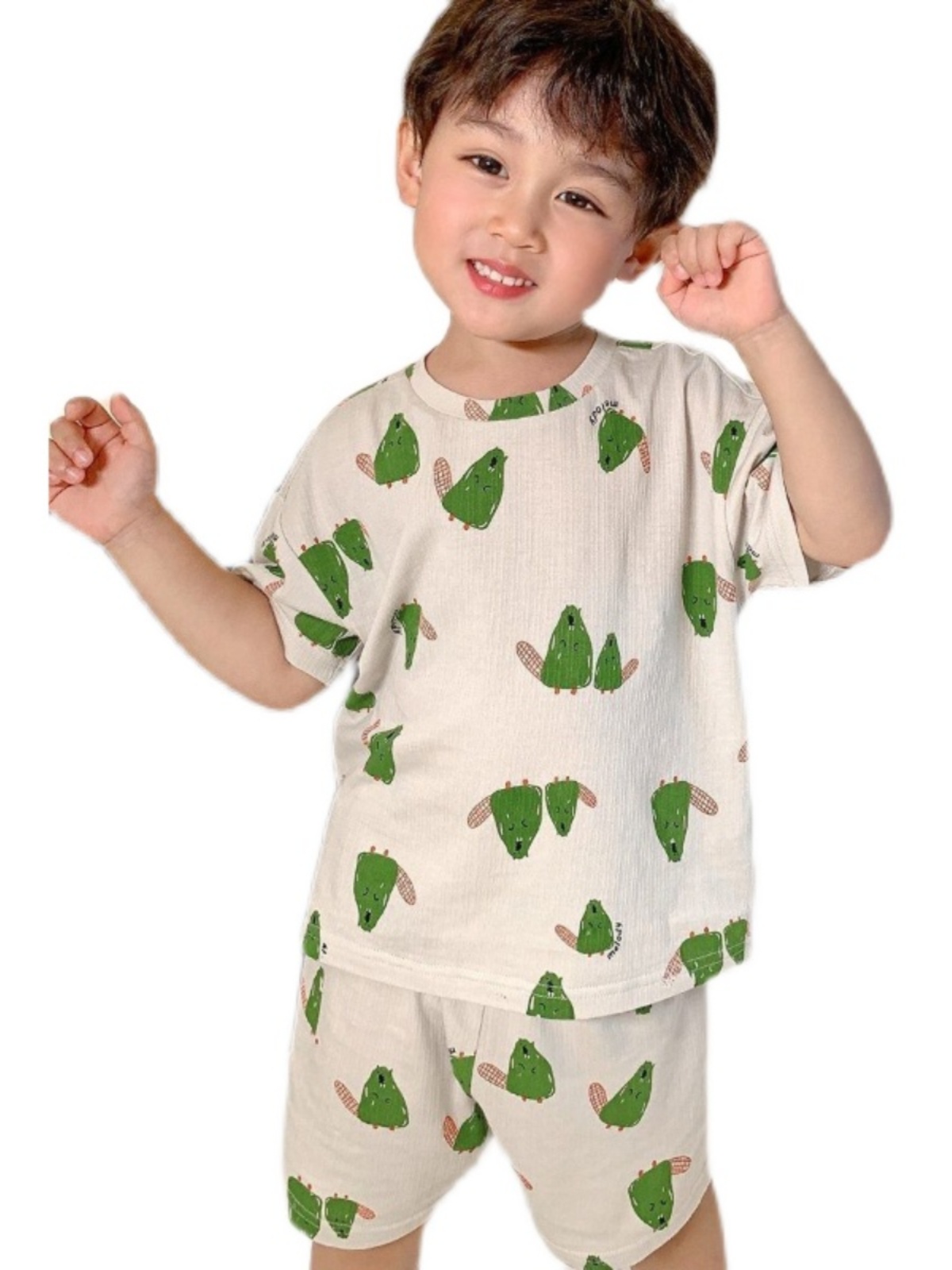 BOYS SUMMER LIGHT LOUNGEWEAR SET BABY BOYS SUMMER CLOTHES SHORT SLEEVE SHORTS PAJAMAS CHILDRENS AIR CONDITIONING CLOTHES CHILDRENS CLOTHES